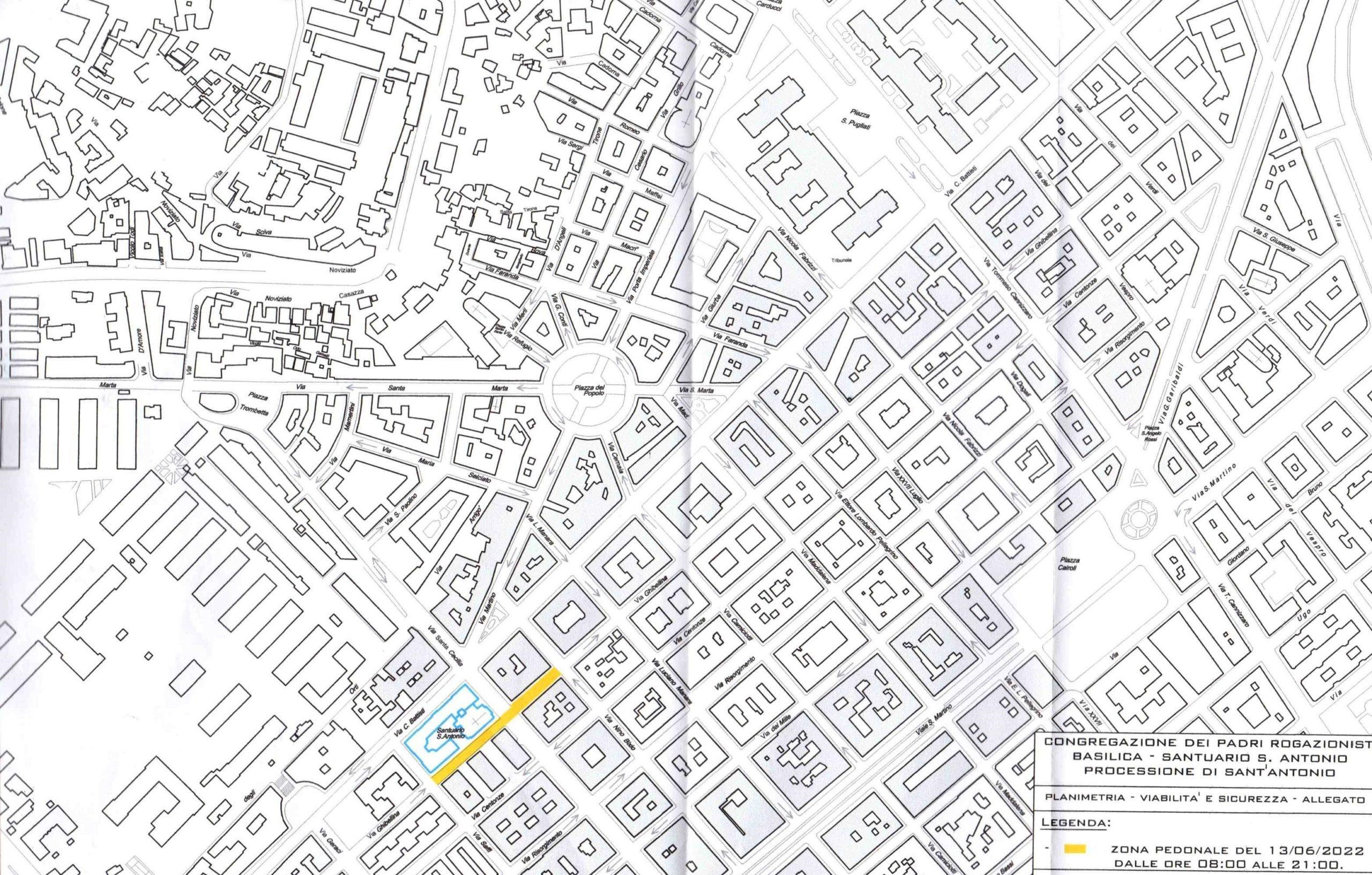 Festività in onore di S. Antonio: da domani a lunedì 13 provvedimenti viari nelle vie S. Cecilia e Ghibellina