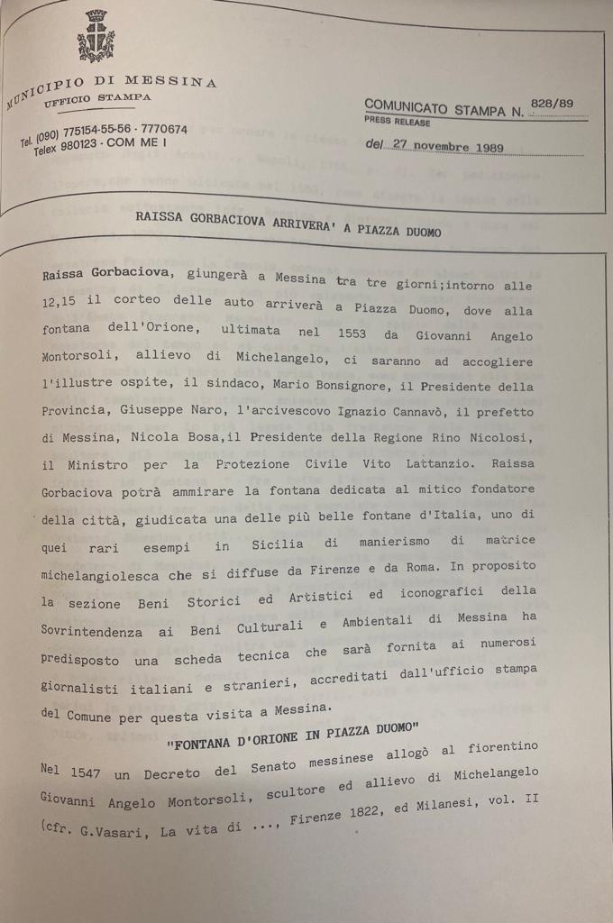 Messina: il ricordo di Gorbaciov