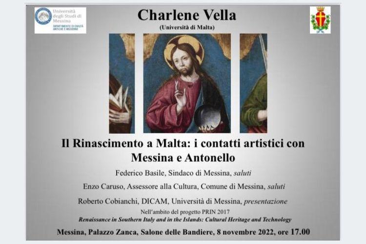 Domani a Palazzo Zanca conferenza di Charlene Vella, "Il Rinascimento a Malta: i contatti artistici con Messina e Antonello"