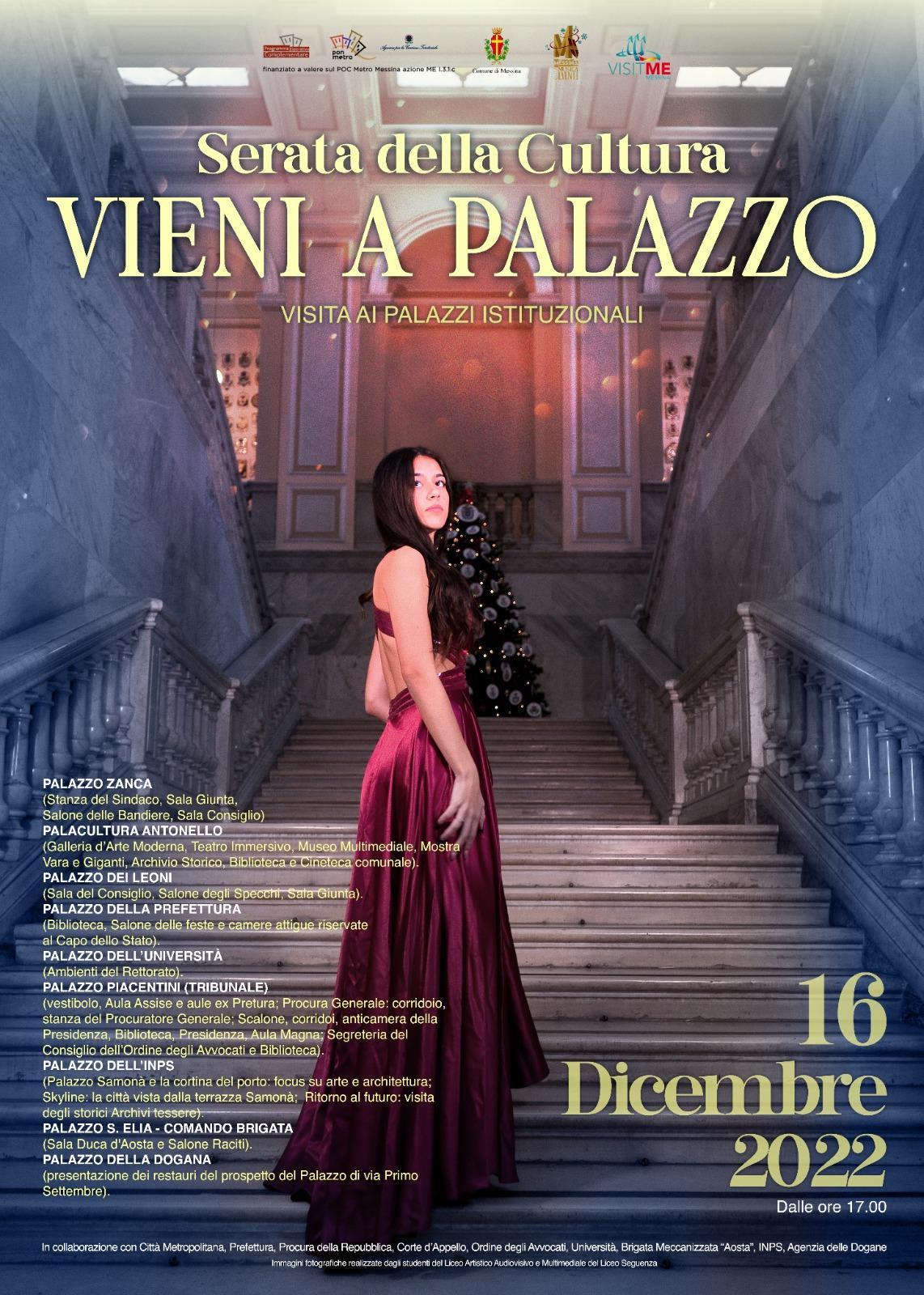 Venerdì 16 la Serata di Cultura "VIENI A PALAZZO!"