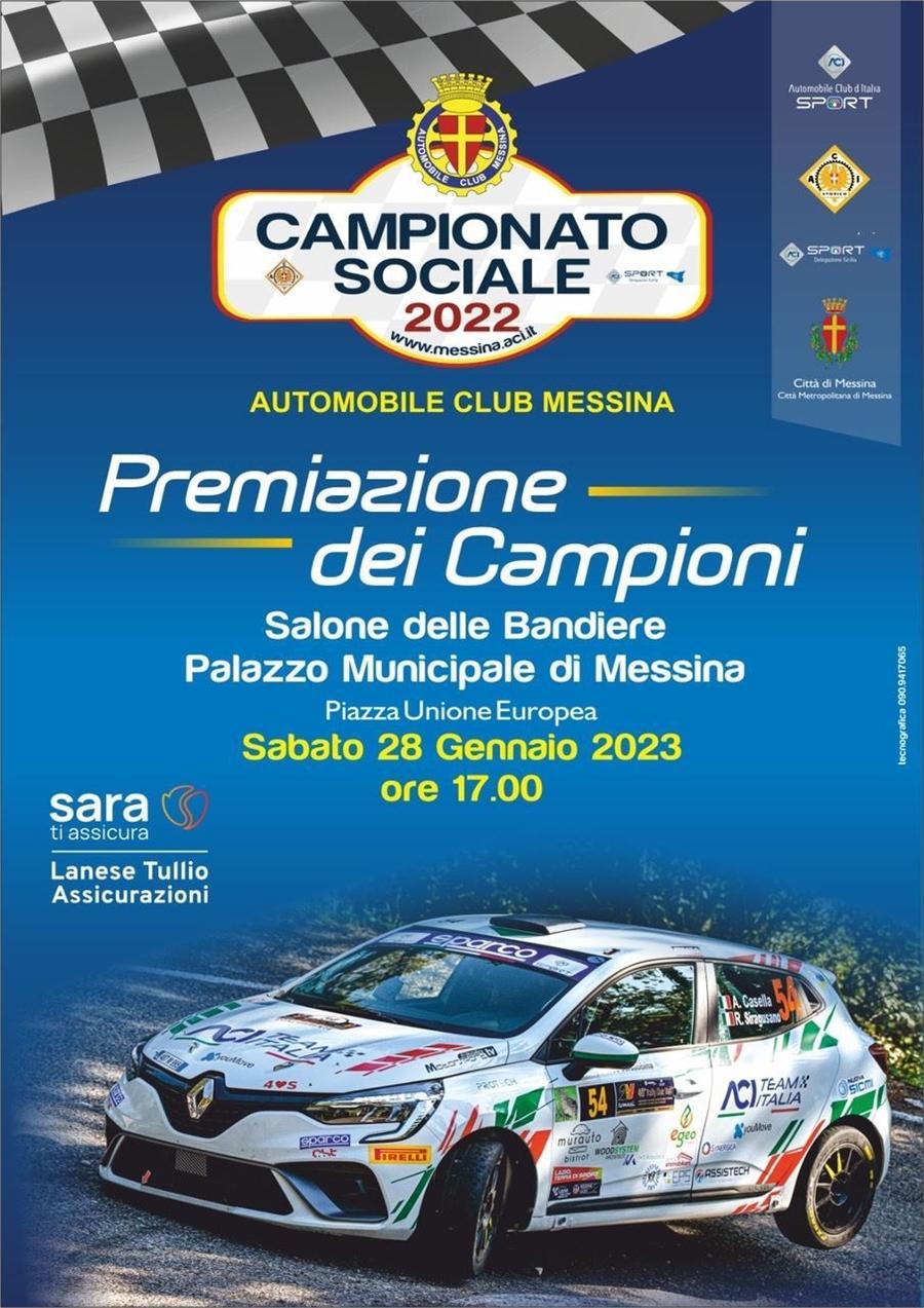Domani a Palazzo Zanca la premiazione annuale del Campionato sociale di AC Messina