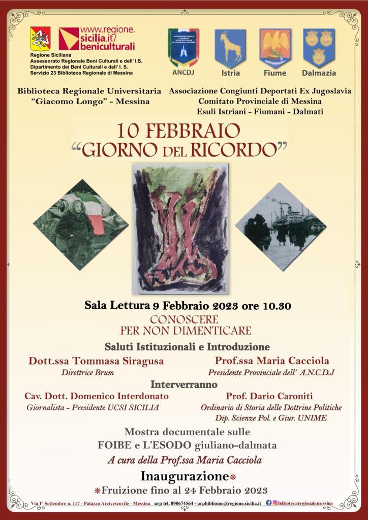 Inaugurata alla Biblioteca regionale la mostra documentale sulle foibe e l’esodo giuliano-dalmata