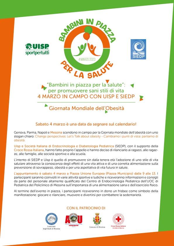 Mercoledì 1 marzo conferenza stampa di presentazione della manifestazione "Bambini in Piazza per la Salute"