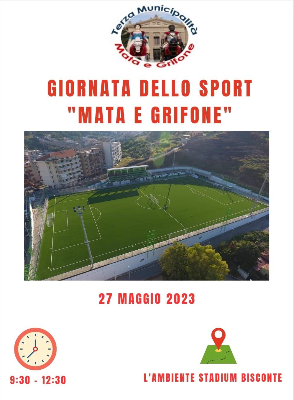 Sabato 27 maggio "GIORNATA DELLO SPORT MATA E GRIFONE": le adesioni entro domenica 30 aprile