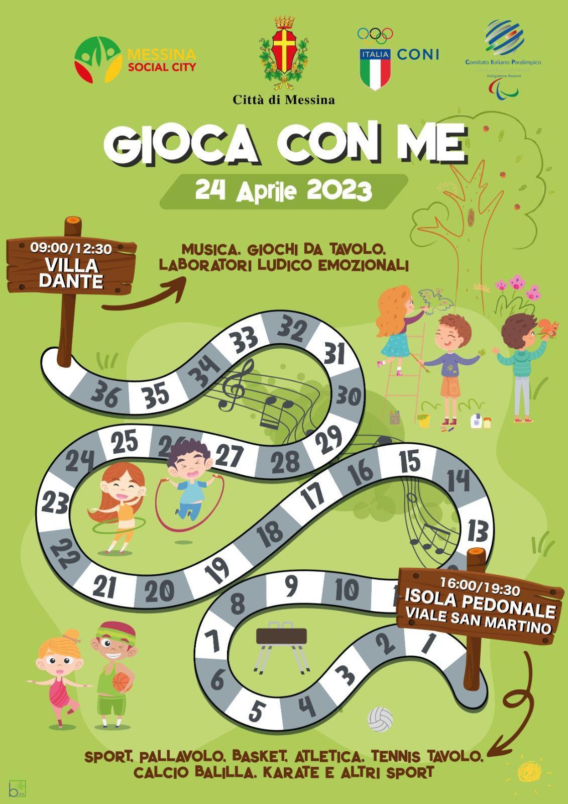 “Gioca con me”: lunedì 24 a Villa Dante e lungo l’isola pedonale San Martino